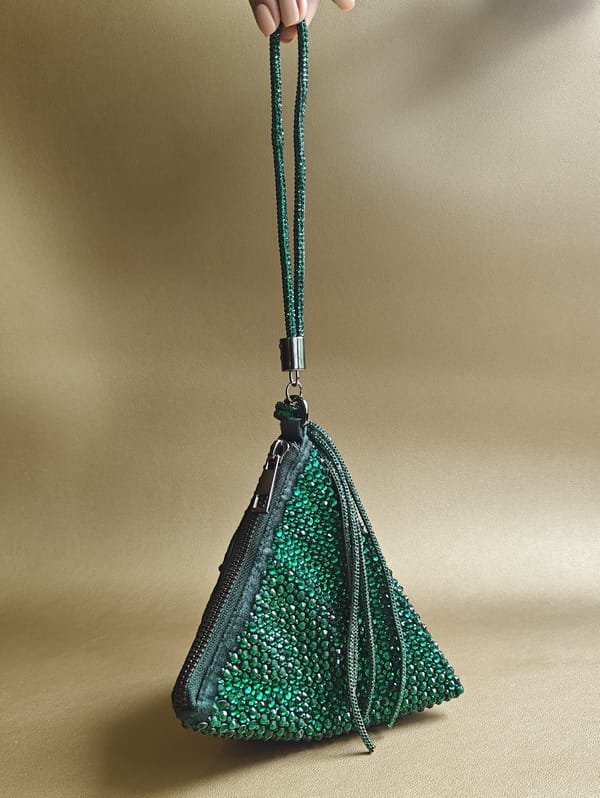 Bottle Green Delhi Wristlet — Plode