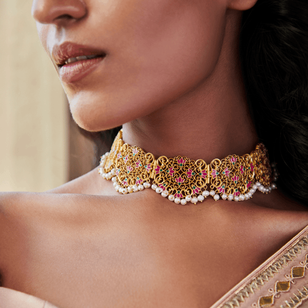 Lotus Lace Choker Necklace — Zariin