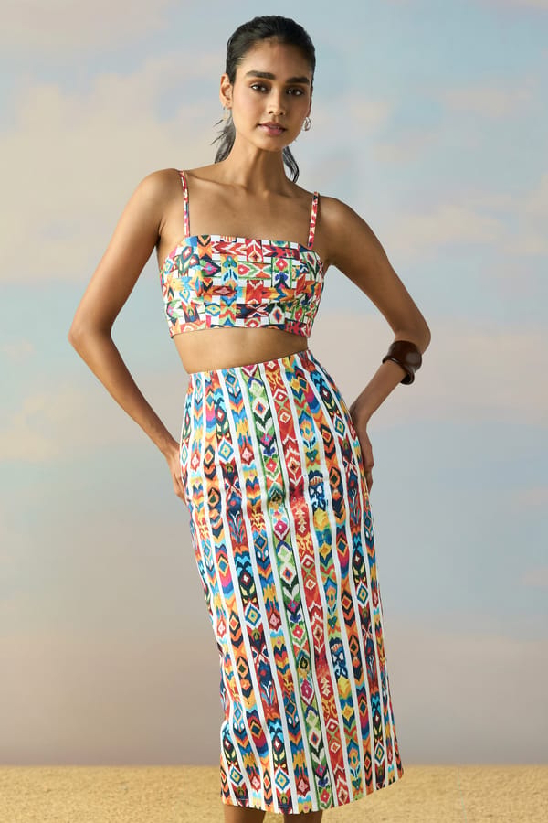 Ikat Stripe Print Skirt — Dash and Dot