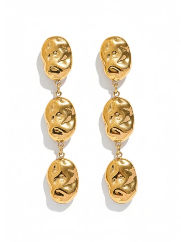 Hammered Drop Dangle Earrings — Cao Jewellery