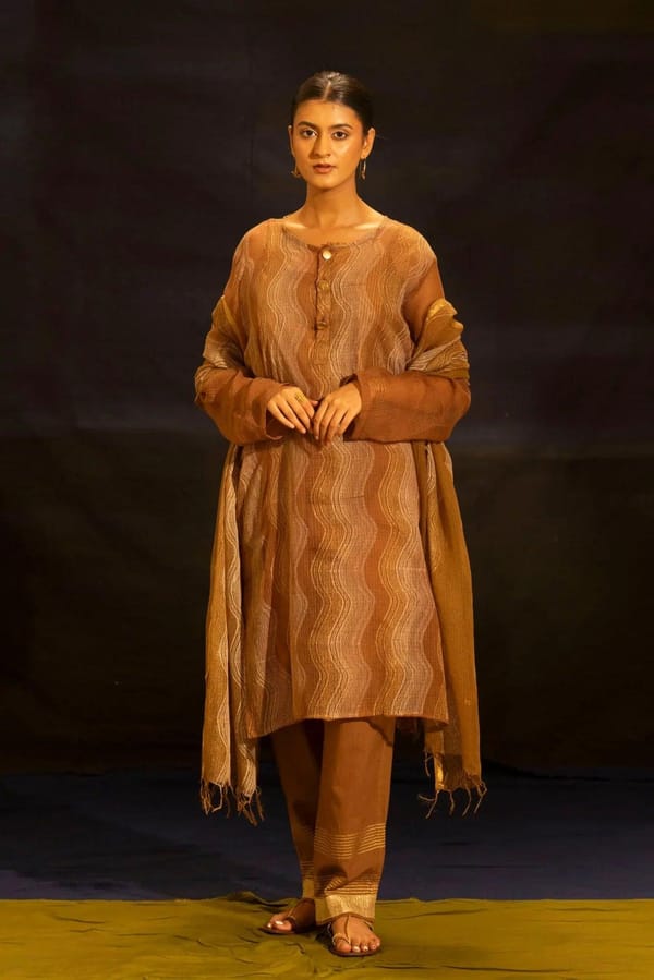 Illume Wave Muddy Kota Kurta Set with Slip (Set of 3) — Banana Labs