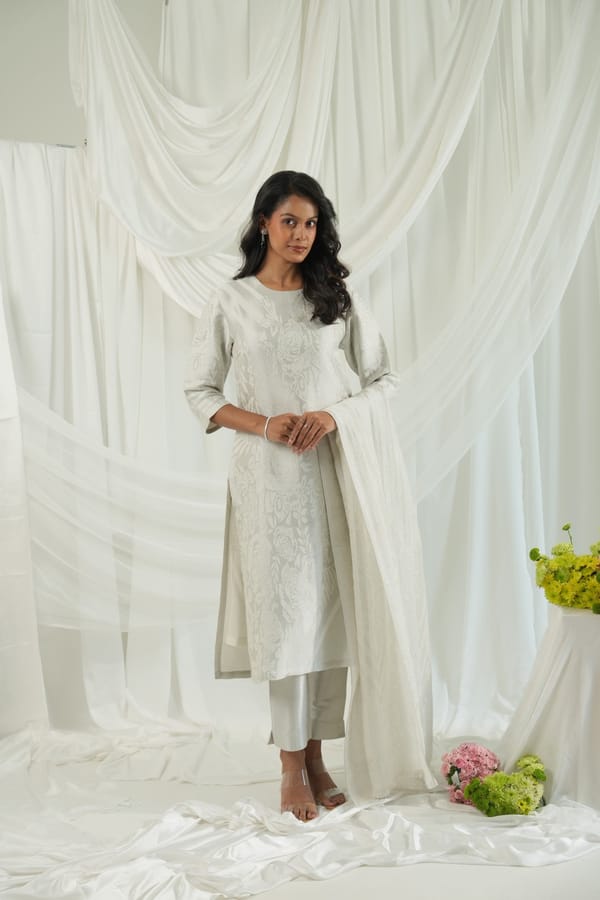 Brocade Floral Design Kurta — Cloth Haus