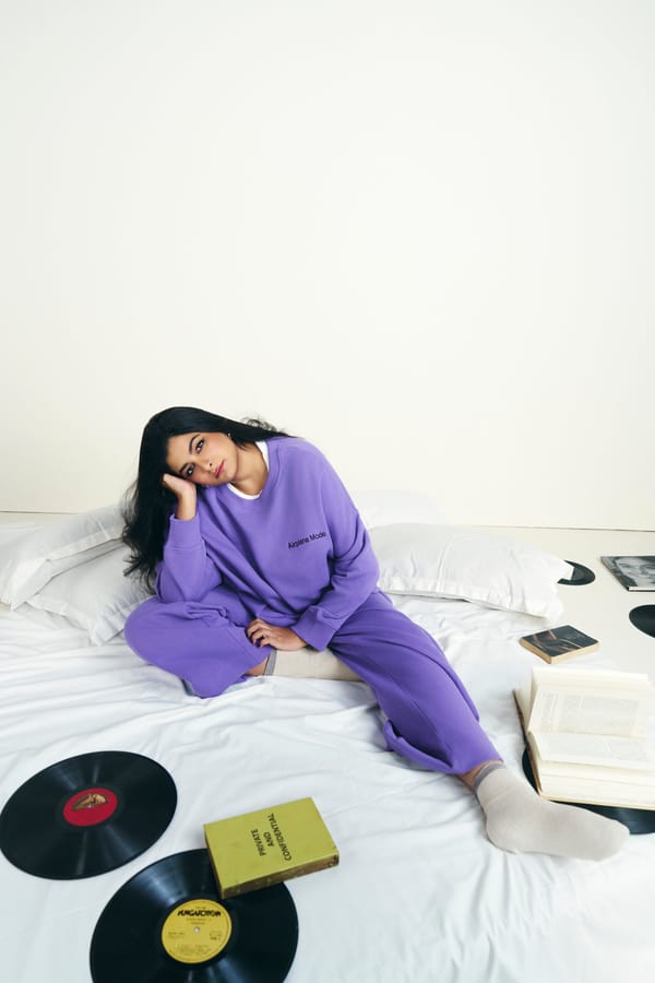 Lavender Cotton Terry Wide-Leg Lounge Pants — Necesera