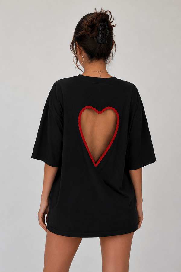 Heart Back Cutout Oversized T-Shirt — Botnia