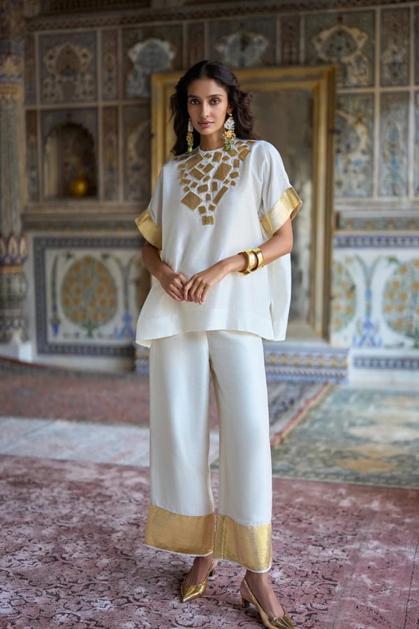 Gota Applique Boxy Top &  Straight Pant Set — Dash and Dot