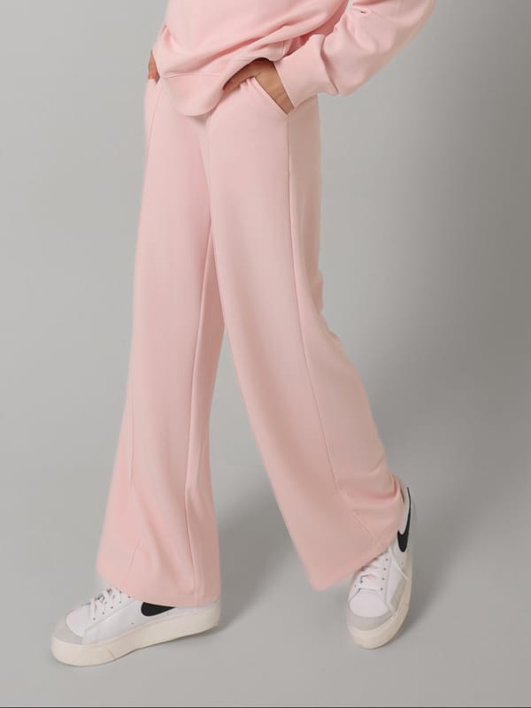 Pink Straight-Leg Relaxed Fit Trackpants — Necesera