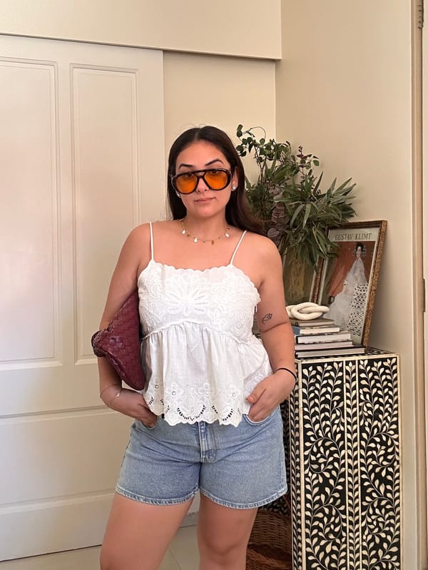 Natasha Patel in Cyprus Blouse — Calling June