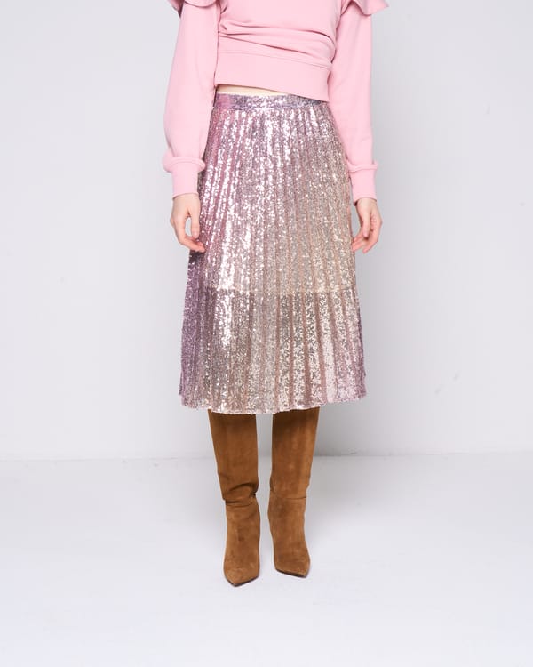 Ombré Sequin Pleated Midi Skirt — SILVIAN HEACH