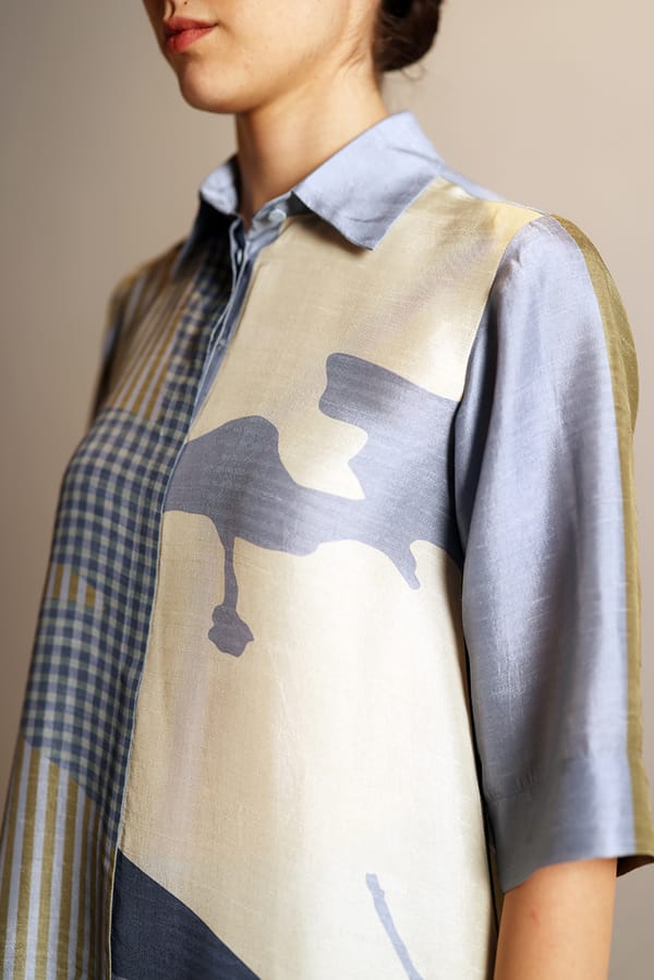 Floro Metal Grey Kurta Set — CLOS