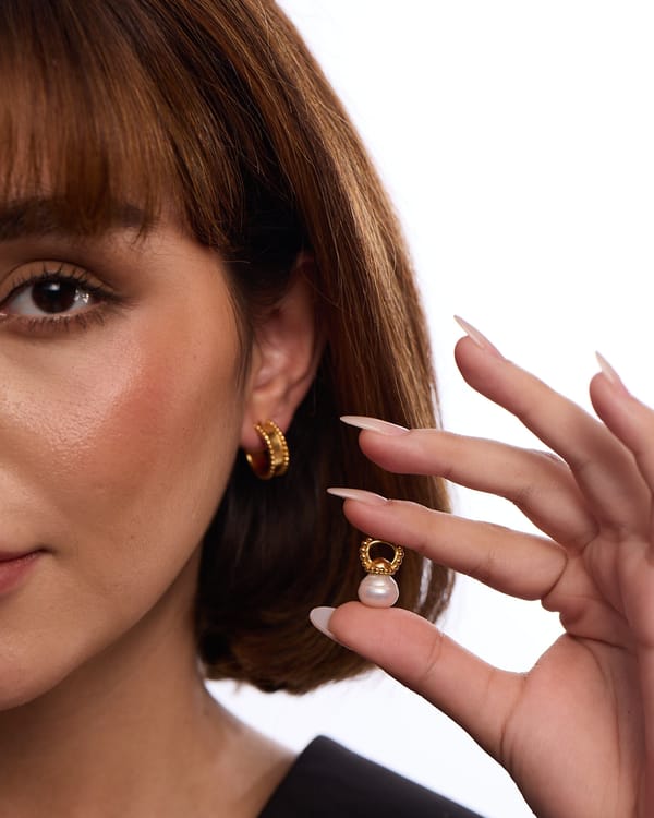 OYSTER BAROQUE PEARL HOOPS — Anaash