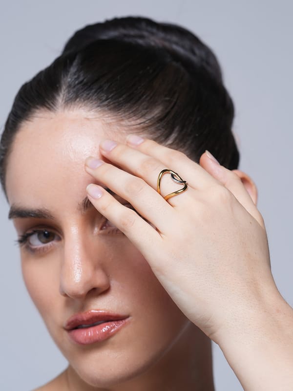 Two Tone Color Matching Irregular Winding Ring — Cao Jewellery