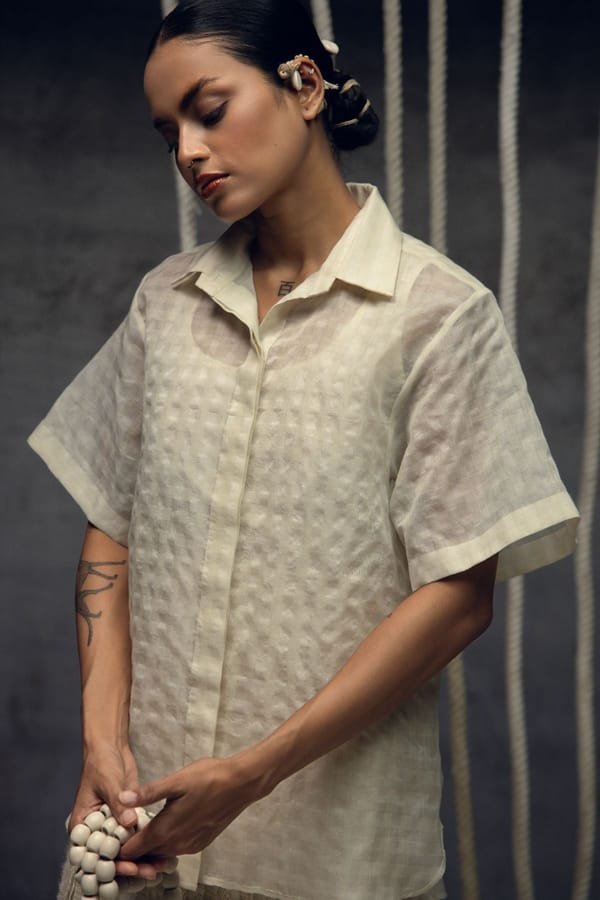 Khadi Silk Checkered Shirt — Kritika Murarka