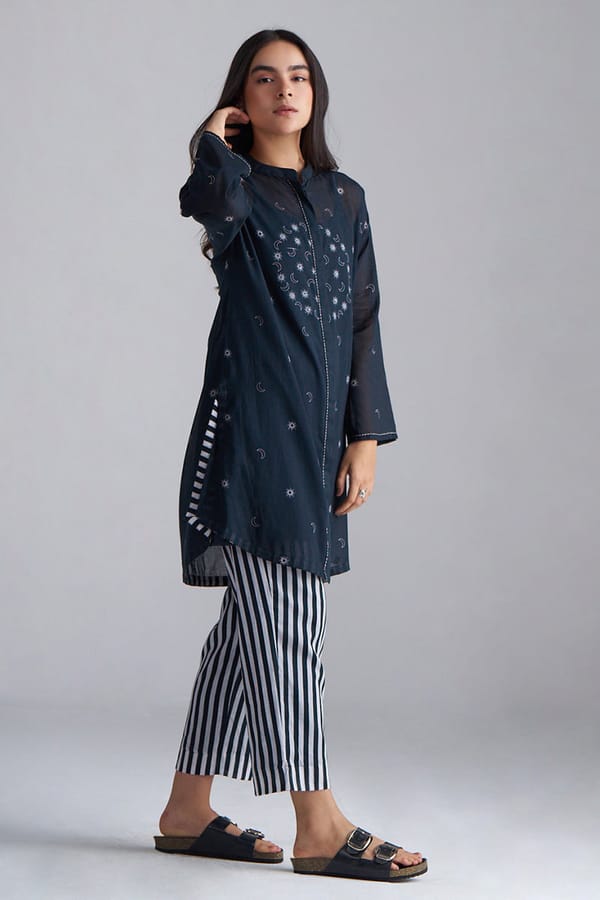 Black and White Mul-Mul Co-ord Set — Ganga Fashions Pvt Ltd