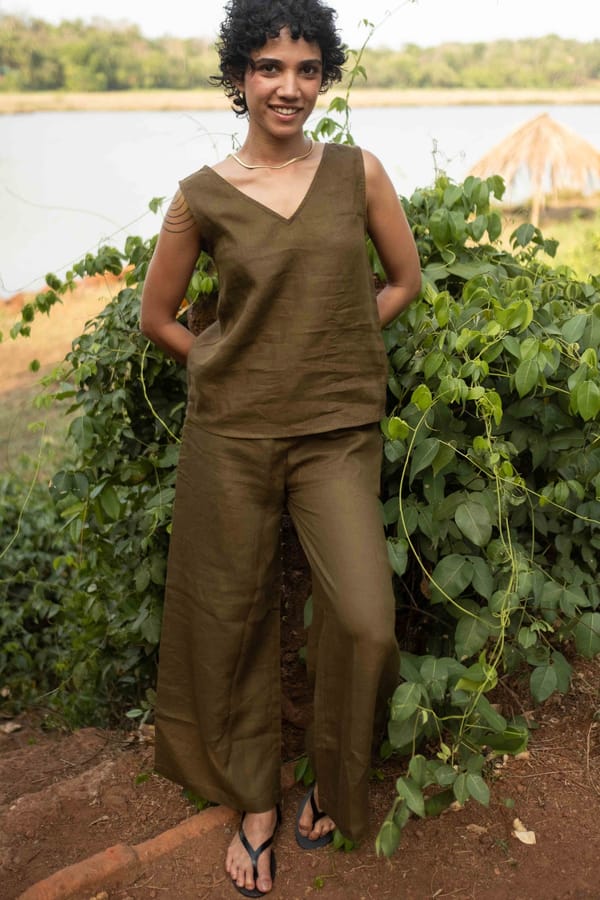 Linen V Neck Tank — Creatures of Habit