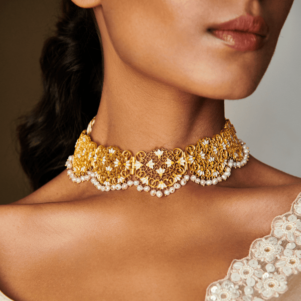 Lotus Lace Choker Necklace — Zariin
