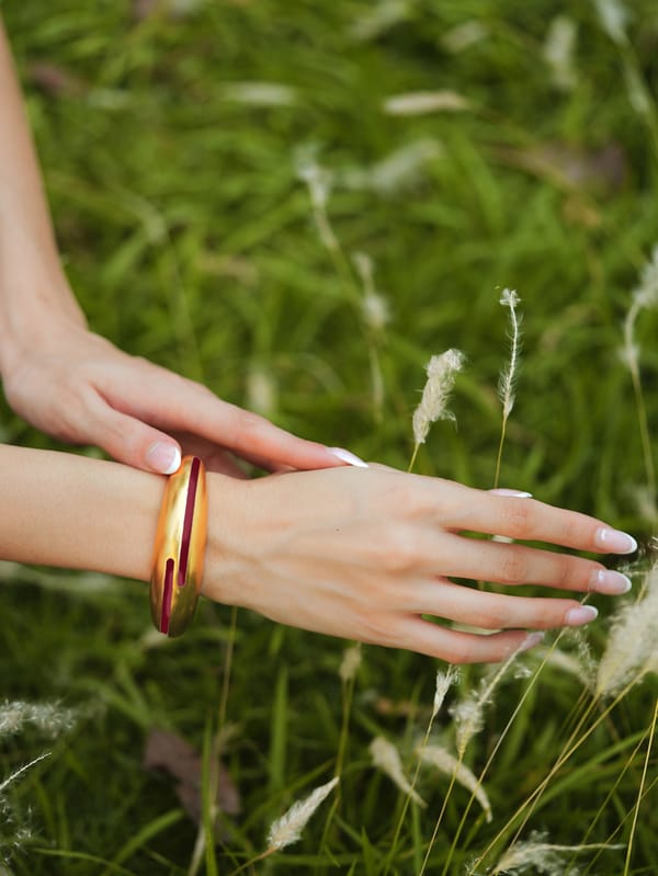 Circlet Enamel Gold Bangle — Varnika Arora