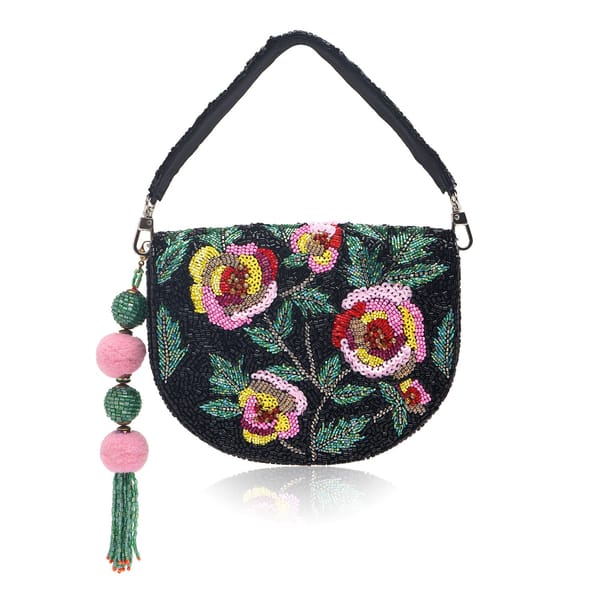 Wild Rose Clutch Bag Black — APT Forever