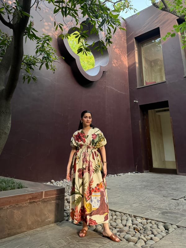 Nirvana Dress In Sol Garden Print — GAIMA LABEL