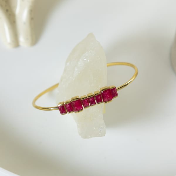 Baguette Bracelet in Pink Tourmaline — Aura Fine Jewellery