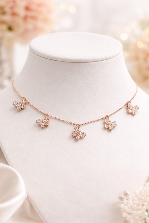 Silvpop Crystal Butterfly Charm Necklace — SilvPop Jewels
