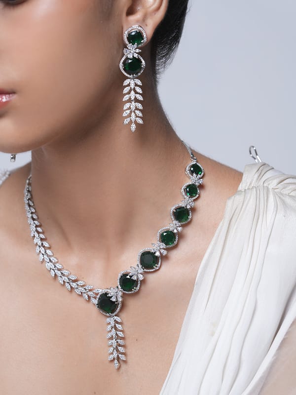 Heavy Green AD Necklace — Cao Jewellery