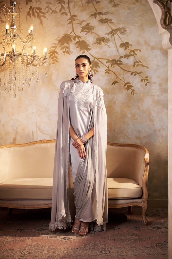 Amora Drape Cape Set — Sakshi G Chawla