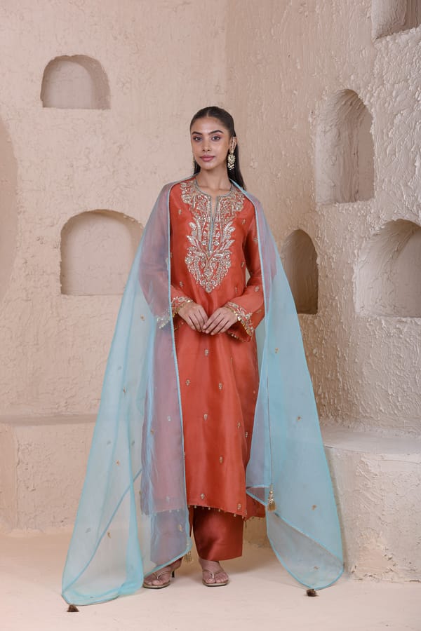 Rangrez Straight Long Kurta Set — LABEL NITI BOTHRA