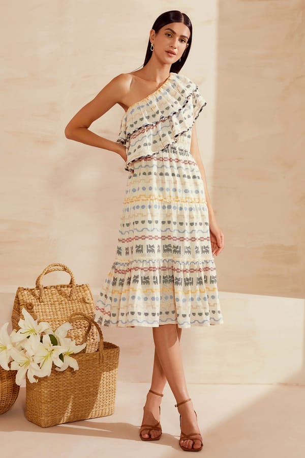 One Shoulder Ruffled Dress — BOHO-CHIC
