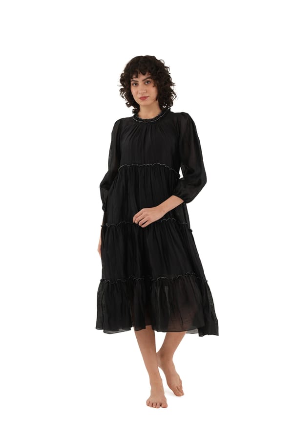 Black Turtle Tier Dress — Khat