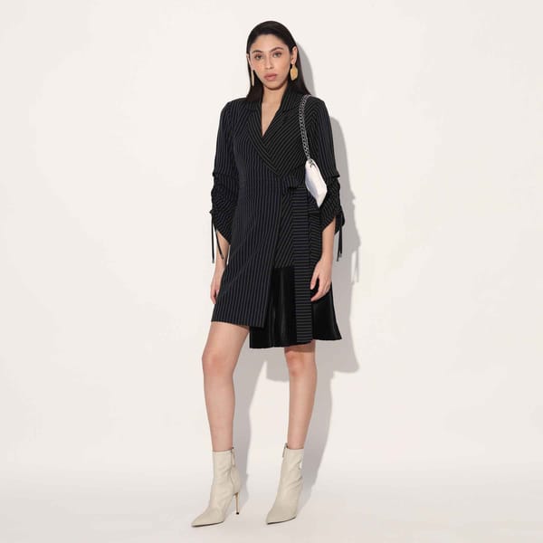 NEBULA STRIPED JACKET DRESS — Linetribe