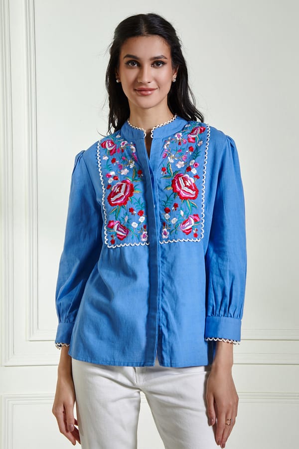 Floral Embroidered Blouse — BOHO-CHIC