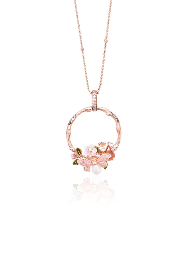 Pink Wildflower Serenade Pendant With Silver Chain — Miss Jo
