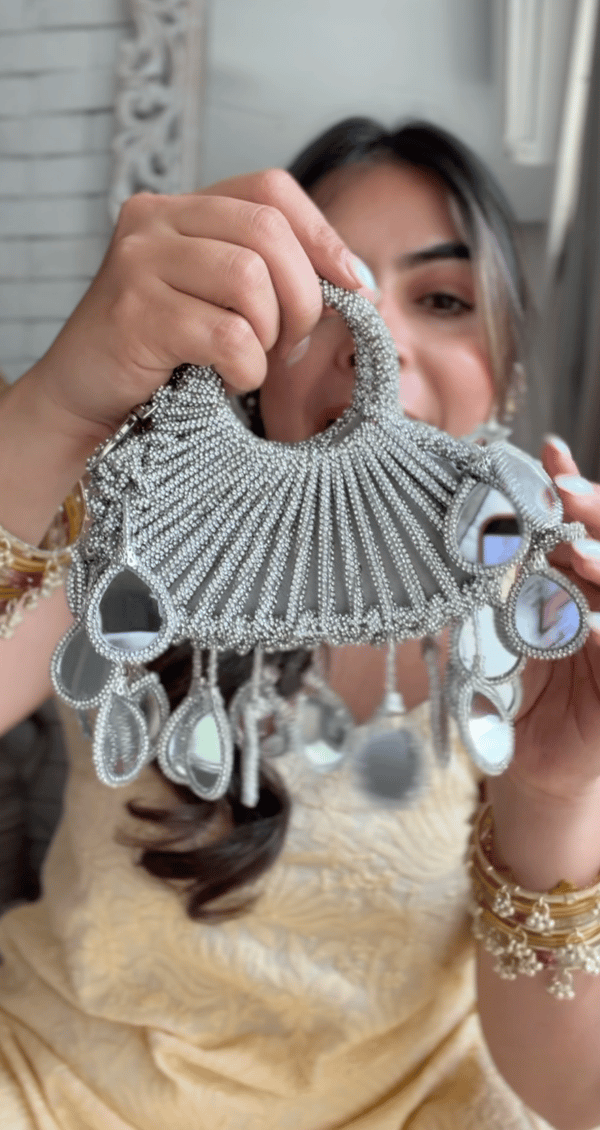 Lumi Knot Mini Mirror Bag - Silver — Forever Noor