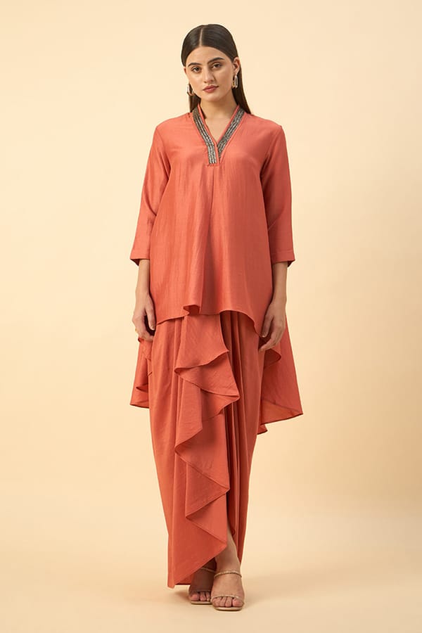 Embroidered Tunic Skirt Set (Tunic Skirt Set) — Aakaar