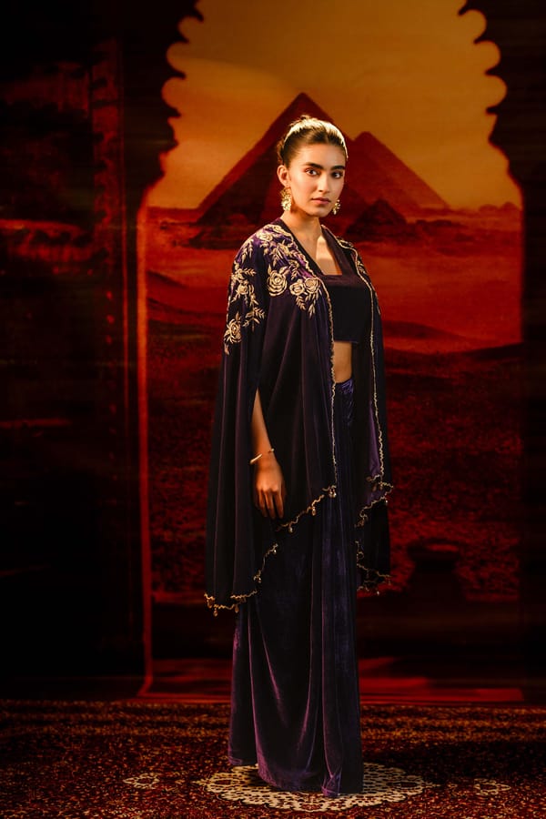 Sana Dhoti Cape Set — Sakshi G Chawla