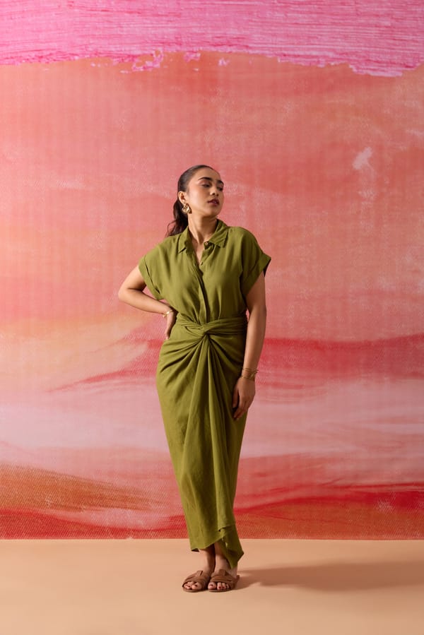 Linen - Olive Co Ord — Label Ruiaan