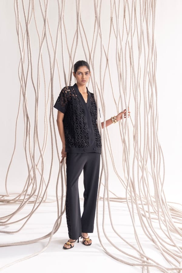 Kiana Lace Black Co-ord Set — Shivya K