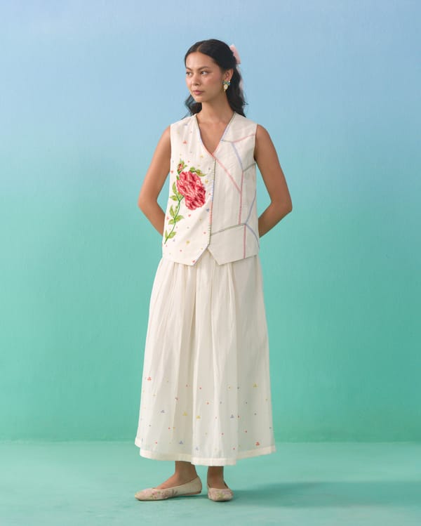 Floral Drift Vest Overlay Set — NIRVAIR CLOTHING