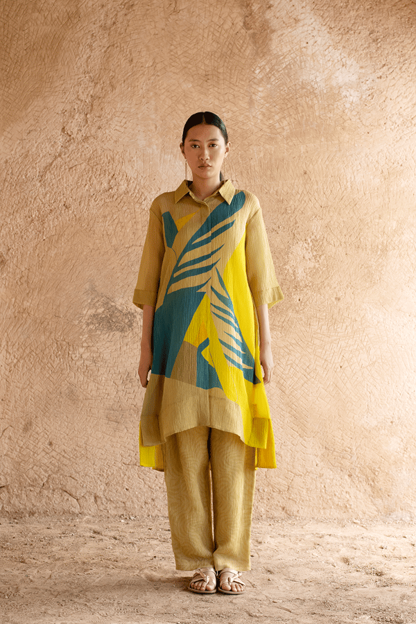 Prism Fern Chartreuse Kurta Set — CLOS