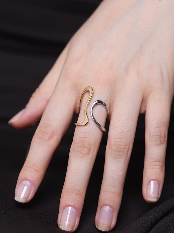 Two-Tone Abstract Open Ring — Cao Jewellery