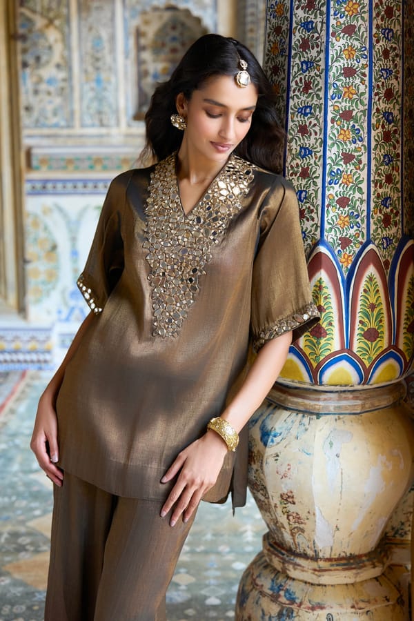 Benares Tissue Mirrorwork Top — Dash and Dot