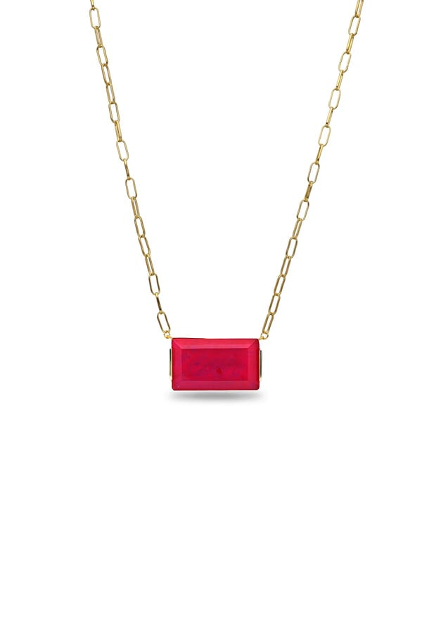 Cerise Aztec Oasis Pendant With Chain — Miss Jo