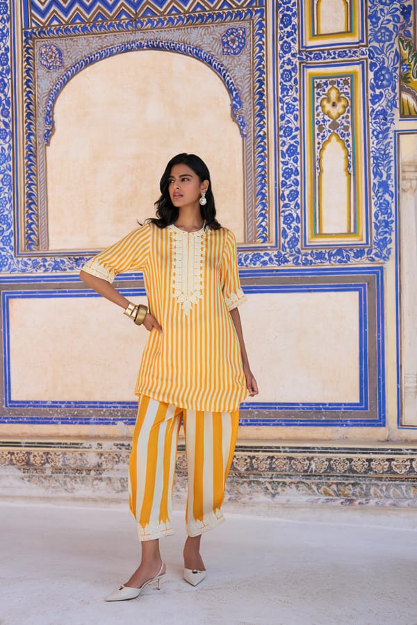 Embroidered Striped Pant — Dash and Dot