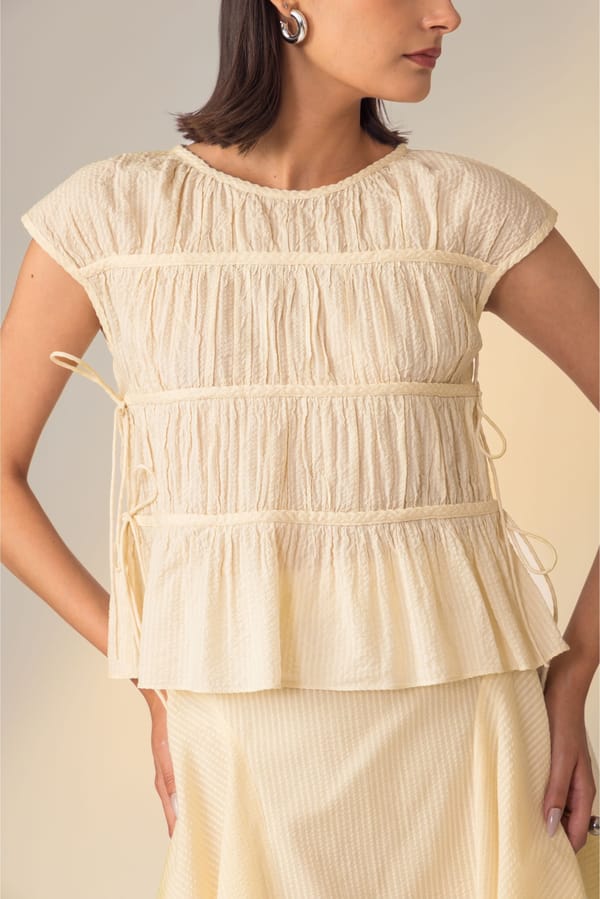Sand Ruched Top — Studio MuGu