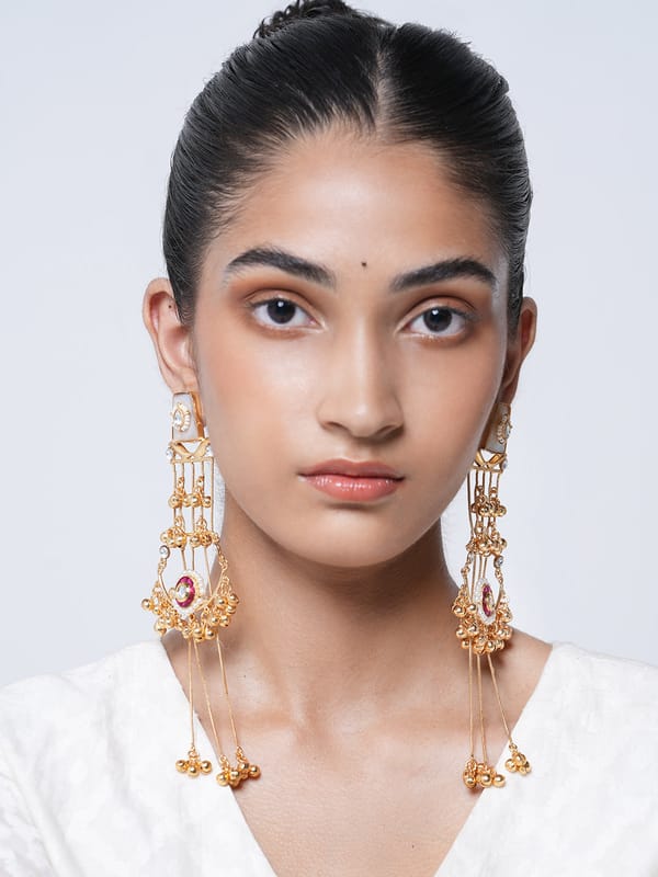 Designer Long Ghungroo Earrings — Cao Jewellery