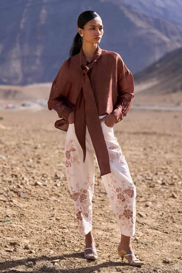 White Embroidered Barrel-Leg Denim Trousers — Dash and Dot