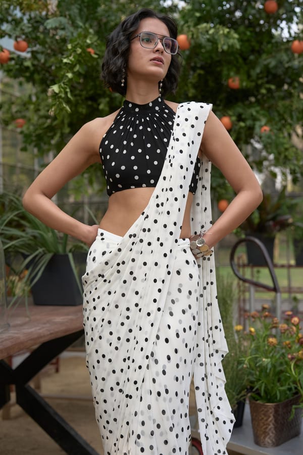 Polka Dot Halter Neck Blouse — Dash and Dot