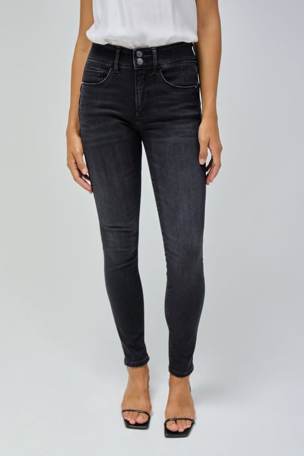 Black Mid-Rise Skinny Jeans with Push-In Effect — SALSA JEANS