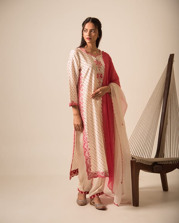 kyra chanderi bandhani suit set — Kyra