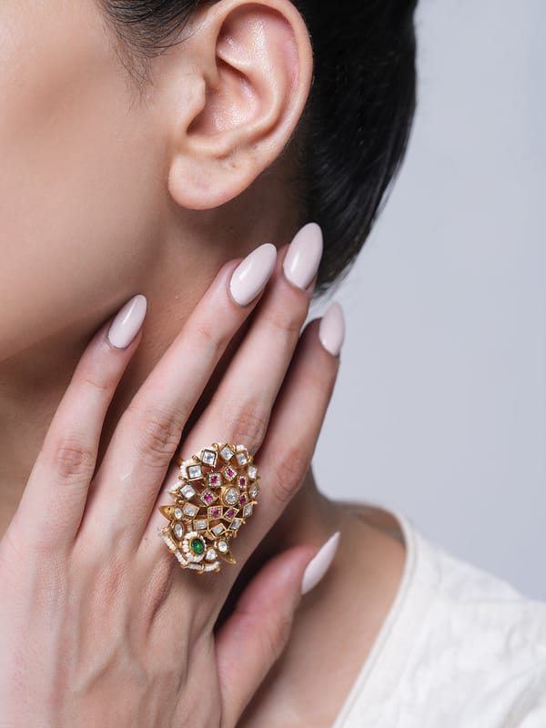 Designer CZ Gold Polish Ring — Cao Jewellery